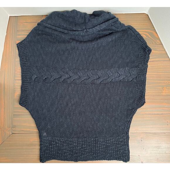 Pink Rose Open Knit Cowl Neck Navy Blue Sweater Vest NWT Size Small - Picture 16 of 16